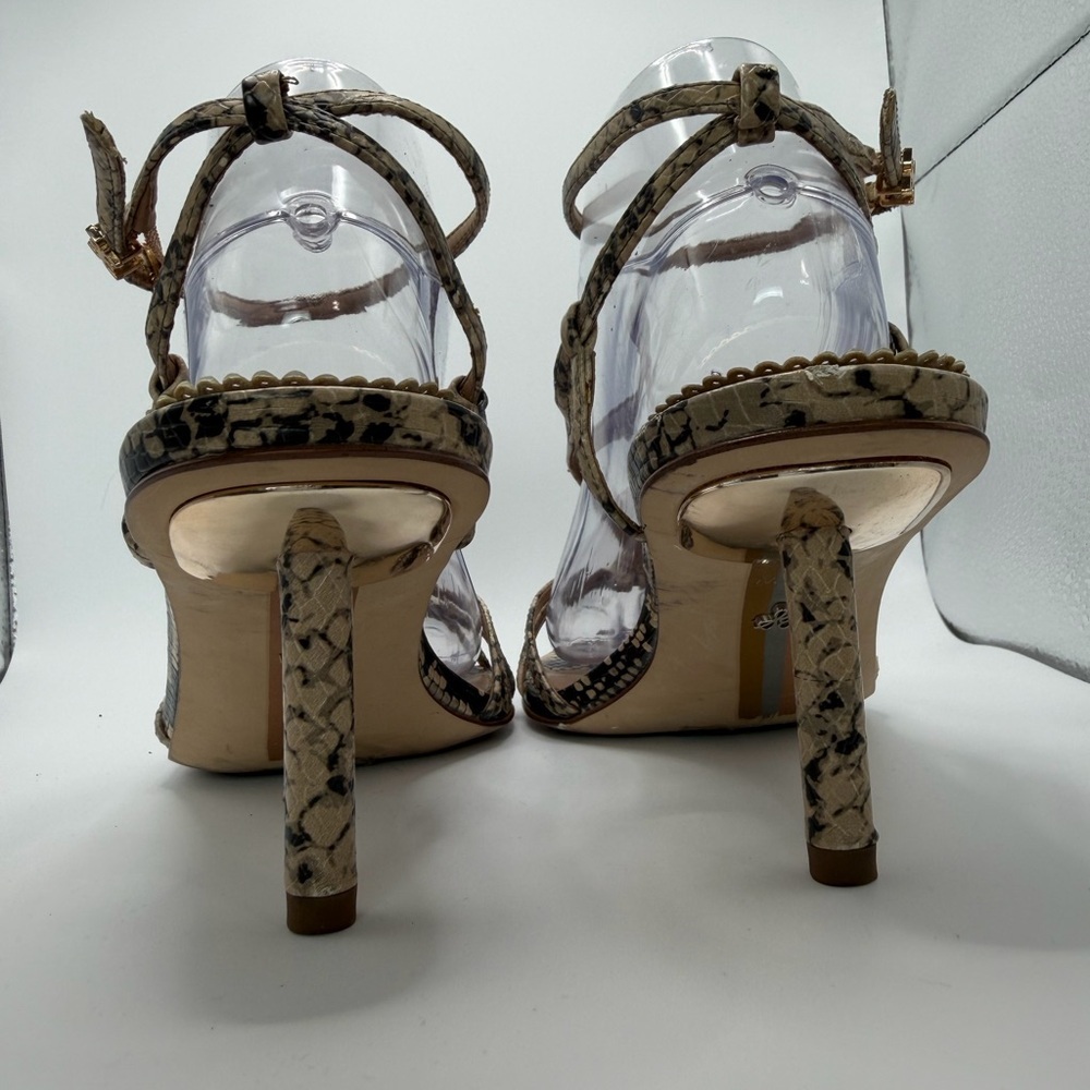 Sam Edelman strappy Snakeskin-Print Heels in beige - Picture 5 of 7